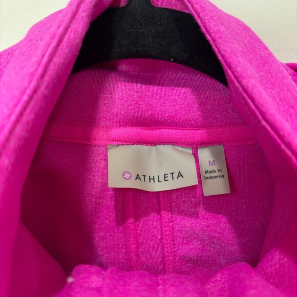Athleta Hooded Rishi Jacket Women M Hot Pink Full Zip Athletic Performance Yoga - Picture 4 of 10